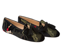 Carica l'immagine nel visualizzatore di Gallery, BRIGITTE – Broccato Ricamo Nero