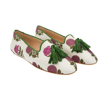 Carica l'immagine nel visualizzatore di Gallery, BRIGITTE – Broccato Fiori Viola