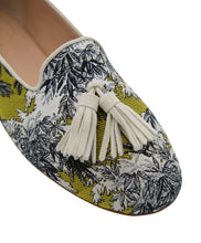 Carica l'immagine nel visualizzatore di Gallery, BRIGITTE – Broccato Foliage Nero/ Giallo