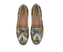 Carica l'immagine nel visualizzatore di Gallery, BRIGITTE – Broccato Foliage Nero/ Giallo