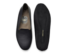 Carica l'immagine nel visualizzatore di Gallery, HOME SLIPPER DONNA -  Pelle saffiano e Raso Nero/Verde