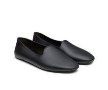 Carica l'immagine nel visualizzatore di Gallery, HOME SLIPPER UOMO - Pelle saffiano e Raso Nero/Verde