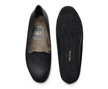 Carica l'immagine nel visualizzatore di Gallery, HOME SLIPPER UOMO - Pelle saffiano e Raso Nero/Verde