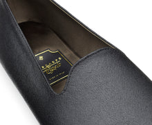 Carica l'immagine nel visualizzatore di Gallery, HOME SLIPPER UOMO - Pelle saffiano e Raso Nero/Verde