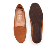 Carica l'immagine nel visualizzatore di Gallery, HOME SLIPPER DONNA - Camoscio e Raso Cuoio