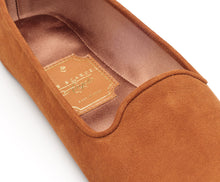 Carica l'immagine nel visualizzatore di Gallery, HOME SLIPPER DONNA - Camoscio e Raso Cuoio