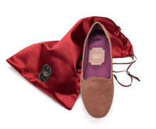 Carica l'immagine nel visualizzatore di Gallery, HOME SLIPPER UOMO - Camoscio e Raso Dark Rose
