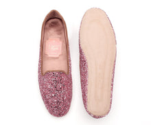 Carica l'immagine nel visualizzatore di Gallery, HOME SLIPPER DONNA - Glitter e Raso Rosa