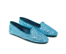 Carica l'immagine nel visualizzatore di Gallery, HOME SLIPPER DONNA - Glitter e Raso Azzurro