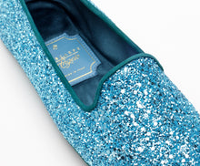 Carica l'immagine nel visualizzatore di Gallery, HOME SLIPPER DONNA - Glitter e Raso Azzurro
