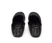 Carica l'immagine nel visualizzatore di Gallery, HOME SLIPPER DONNA - Glitter e Raso Nero