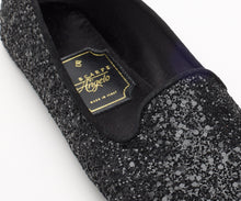Carica l'immagine nel visualizzatore di Gallery, HOME SLIPPER DONNA - Glitter e Raso Nero