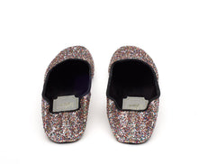 Carica l'immagine nel visualizzatore di Gallery, HOME SLIPPER DONNA - Glitter e Raso Multicolor /Nero