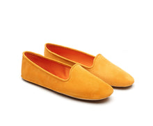 Carica l'immagine nel visualizzatore di Gallery, HOME SLIPPER DONNA - Camoscio e Raso Giallo Sole