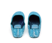 Carica l'immagine nel visualizzatore di Gallery, HOME SLIPPER DONNA - Glitter e Raso Azzurro