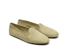 Carica l'immagine nel visualizzatore di Gallery, HOME SLIPPER UOMO - Camoscio e Raso Verde Salvia