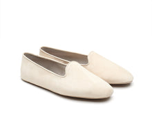 Carica l'immagine nel visualizzatore di Gallery, HOME SLIPPER UOMO - Camoscio e Raso Panna