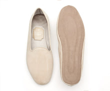 Carica l'immagine nel visualizzatore di Gallery, HOME SLIPPER UOMO - Camoscio e Raso Panna