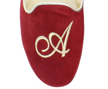 Carica l'immagine nel visualizzatore di Gallery, HOME SLIPPER UOMO - Camoscio / Raso - Rosso Scuro / Cognac