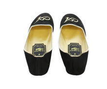 Carica l'immagine nel visualizzatore di Gallery, HOME SLIPPER UOMO - Camoscio / Raso - Nero / Cognac