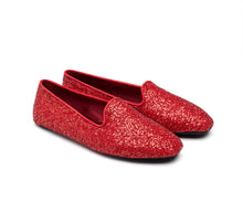 Carica l'immagine nel visualizzatore di Gallery, HOME SLIPPER UOMO - Glitter e Raso Rosso