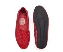 Carica l'immagine nel visualizzatore di Gallery, HOME SLIPPER UOMO - Glitter e Raso Rosso