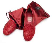Carica l'immagine nel visualizzatore di Gallery, HOME SLIPPER UOMO - Glitter e Raso Rosso
