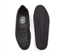 Carica l'immagine nel visualizzatore di Gallery, HOME SLIPPER UOMO - Glitter e Raso Nero