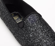 Carica l'immagine nel visualizzatore di Gallery, HOME SLIPPER UOMO - Glitter e Raso Nero