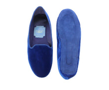 Carica l'immagine nel visualizzatore di Gallery, HOME SLIPPER UOMO - Velluto e Raso Blu elettrico