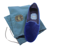 Carica l'immagine nel visualizzatore di Gallery, HOME SLIPPER UOMO - Velluto e Raso Blu elettrico