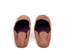 Carica l'immagine nel visualizzatore di Gallery, HOME SLIPPER DONNA - Camoscio e Raso Dark Rose