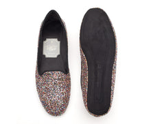 Carica l'immagine nel visualizzatore di Gallery, HOME SLIPPER DONNA - Glitter e Raso Multicolor /Nero