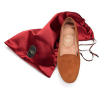 Carica l'immagine nel visualizzatore di Gallery, HOME SLIPPER DONNA - Camoscio e Raso Cuoio